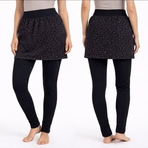Fleece-Lined Skirted Leggings Leopard Print One-Piece Women’s Small